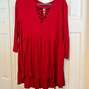 Women's Red Crisscross Top